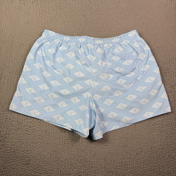 Lacoste Swim Trunks Mens XL Blue Mesh Lined Bathing Suit Shorts Geometric Print - Picture 5 of 9